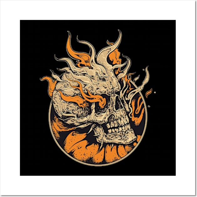 skull fire Wall Art by marzipancreates